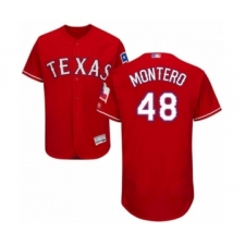Men's Texas Rangers #48 Rafael Montero Red Alternate Flex Base Authentic Collection Baseball Player Jersey