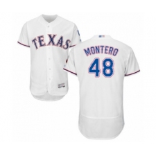 Men's Texas Rangers #48 Rafael Montero White Home Flex Base Authentic Collection Baseball Player Jersey