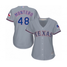 Women's Texas Rangers #48 Rafael Montero Authentic Grey Road Cool Base Baseball Player Jersey
