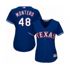 Women's Texas Rangers #48 Rafael Montero Authentic Royal Blue Alternate 2 Cool Base Baseball Player Jersey