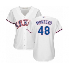 Women's Texas Rangers #48 Rafael Montero Authentic White Home Cool Base Baseball Player Jersey