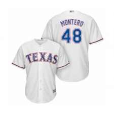 Youth Texas Rangers #48 Rafael Montero Authentic White Home Cool Base Baseball Player Jersey