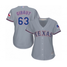 Women's Texas Rangers #63 Ian Gibaut Authentic Grey Road Cool Base Baseball Player Jersey