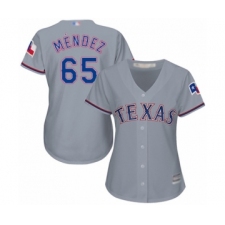 Women's Texas Rangers #65 Yohander Mendez Authentic Grey Road Cool Base Baseball Player Jersey