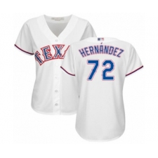 Women's Texas Rangers #72 Jonathan Hernandez Authentic White Home Cool Base Baseball Player Jersey