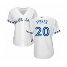 Women's Toronto Blue Jays #20 Derek Fisher Authentic White Home Baseball Player Jersey