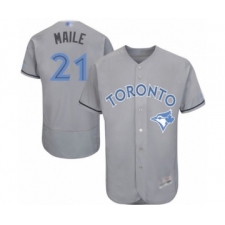 Men's Toronto Blue Jays #21 Luke Maile Authentic Gray 2016 Father's Day Fashion Flex Base Baseball Player Jersey