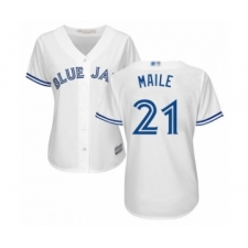 Women's Toronto Blue Jays #21 Luke Maile Authentic White Home Baseball Player Jersey