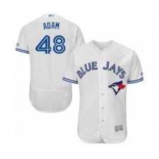 Men's Toronto Blue Jays #48 Jason Adam White Home Flex Base Authentic Collection Baseball Player Jersey