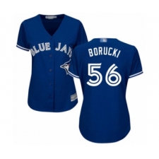 Women's Toronto Blue Jays #56 Ryan Borucki Authentic Blue Alternate Baseball Player Jersey