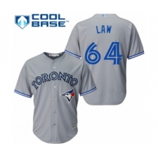 Youth Toronto Blue Jays #64 Derek Law Authentic Grey Road Baseball Player Jersey