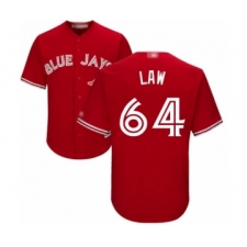 Youth Toronto Blue Jays #64 Derek Law Authentic Scarlet Alternate Baseball Player Jersey