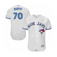 Men's Toronto Blue Jays #70 Patrick Murphy White Home Flex Base Authentic Collection Baseball Player Jersey