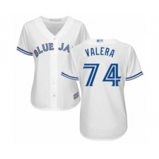 Women's Toronto Blue Jays #74 Breyvic Valera Authentic White Home Baseball Player Jersey