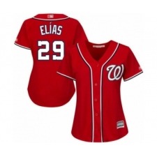Women's Washington Nationals #29 Roenis Elias Authentic Red Alternate 1 Cool Base Baseball Player Jersey