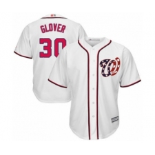 Youth Washington Nationals #30 Koda Glover Authentic White Home Cool Base Baseball Player Jersey