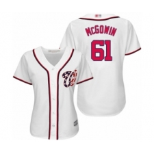 Women's Washington Nationals #61 Kyle McGowin Authentic White Home Cool Base Baseball Player Jersey