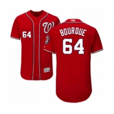 Men's Washington Nationals #64 James Bourque Red Alternate Flex Base Authentic Collection Baseball Player Jersey
