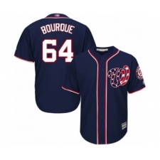 Youth Washington Nationals #64 James Bourque Authentic Navy Blue Alternate 2 Cool Base Baseball Player Jersey