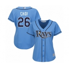 Women's Tampa Bay Rays #26 Ji-Man Choi Authentic Light Blue Alternate 2 Cool Base Baseball Player Jersey