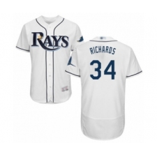 Men's Tampa Bay Rays #34 Trevor Richards Home White Home Flex Base Authentic Collection Baseball Player Jersey