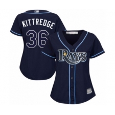 Women's Tampa Bay Rays #36 Andrew Kittredge Authentic Navy Blue Alternate Cool Base Baseball Player Jersey