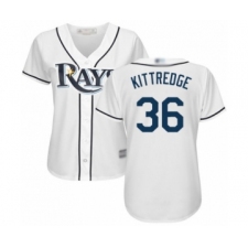 Women's Tampa Bay Rays #36 Andrew Kittredge Authentic White Home Cool Base Baseball Player Jersey