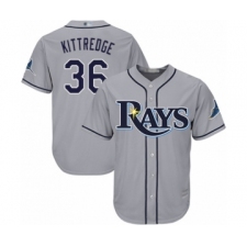 Youth Tampa Bay Rays #36 Andrew Kittredge Authentic Grey Road Cool Base Baseball Player Jersey