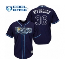 Youth Tampa Bay Rays #36 Andrew Kittredge Authentic Navy Blue Alternate Cool Base Baseball Player Jersey