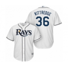 Youth Tampa Bay Rays #36 Andrew Kittredge Authentic White Home Cool Base Baseball Player Jersey