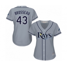 Women's Tampa Bay Rays #43 Mike Brosseau Authentic Grey Road Cool Base Baseball Player Jersey