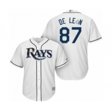 Youth Tampa Bay Rays #87 Jose De Leon Authentic White Home Cool Base Baseball Player Jersey