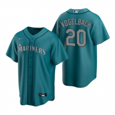 Men's Nike Seattle Mariners #20 Daniel Vogelbach Aqua Alternate Stitched Baseball Jersey
