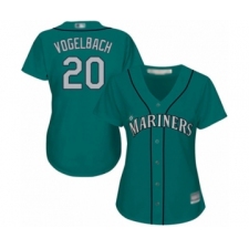 Women's Seattle Mariners #20 Daniel Vogelbach Authentic Teal Green Alternate Cool Base Baseball Player Jersey
