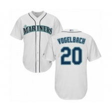 Youth Seattle Mariners #20 Daniel Vogelbach Authentic White Home Cool Base Baseball Player Jersey