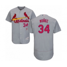 Men's St. Louis Cardinals #34 Yairo Munoz Grey Road Flex Base Authentic Collection Baseball Player Jersey