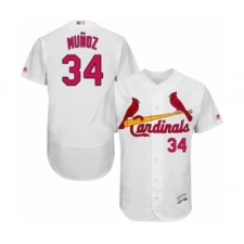 Men's St. Louis Cardinals #34 Yairo Munoz White Home Flex Base Authentic Collection Baseball Player Jersey