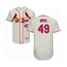 Men's St. Louis Cardinals #49 Jordan Hicks Cream Alternate Flex Base Authentic Collection Baseball Player Jersey