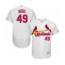 Men's St. Louis Cardinals #49 Jordan Hicks White Home Flex Base Authentic Collection Baseball Player Jersey