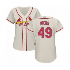 Women's St. Louis Cardinals #49 Jordan Hicks Authentic Cream Alternate Cool Base Baseball Player Jersey