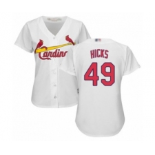 Women's St. Louis Cardinals #49 Jordan Hicks Authentic White Home Cool Base Baseball Player Jersey