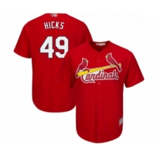 Youth St. Louis Cardinals #49 Jordan Hicks Authentic Red Alternate Cool Base Baseball Player Jersey