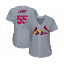 Women's St. Louis Cardinals #55 Dominic Leone Authentic Grey Road Cool Base Baseball Player Jersey