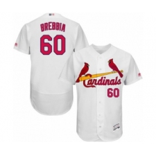 Men's St. Louis Cardinals #60 John Brebbia White Home Flex Base Authentic Collection Baseball Player Jersey