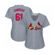 Women's St. Louis Cardinals #61 Genesis Cabrera Authentic Grey Road Cool Base Baseball Player Jersey