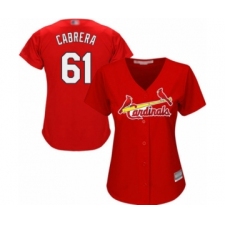 Women's St. Louis Cardinals #61 Genesis Cabrera Authentic Red Alternate Cool Base Baseball Player Jersey