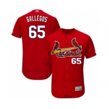 Men's St. Louis Cardinals #65 Giovanny Gallegos Red Alternate Flex Base Authentic Collection Baseball Player Jersey