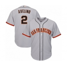 Youth San Francisco Giants #2 Abiatal Avelino Authentic Grey Road Cool Base Baseball Player Jersey