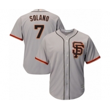 Men's San Francisco Giants #7 Donovan Solano Grey Alternate Flex Base Authentic Collection Baseball Player Jersey