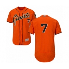 Men's San Francisco Giants #7 Donovan Solano Orange Alternate Flex Base Authentic Collection Baseball Player Jersey